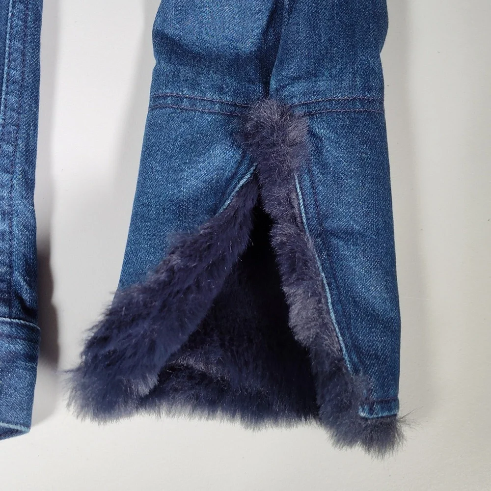 J. Crew Retro‎ Denim Jacket with Faux Fur XXS
